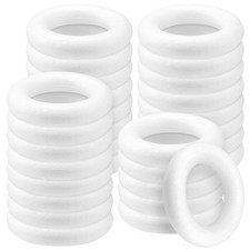 White Foam Wreath 5.7 Inch Polystyrene Styrofoam Circles Ring 30 PCS