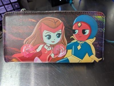 LOUNGEFLY Marvel Wanda Vision Chibi Clutch Bifold Wallet Scarlet Witch