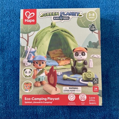 Hape Eco-Camping Playset, Green Planet Explorers | Pretend Outdoor Toys for Kids