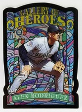 1998 Topps Gallery of Heroes Alex Rodriguez Die Cut Stained Glass NM GH4 Seattle