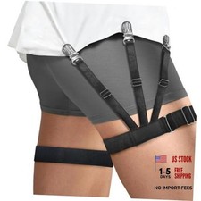Upgrade Elastic Shirt Stays with Non-Slip Garters - Men's Police Military