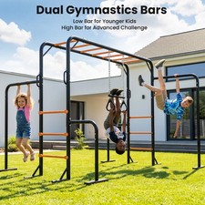 Upgraded Jungle Gym Heavy Duty Monkey Bars Playground Set with Gym Bars Swings