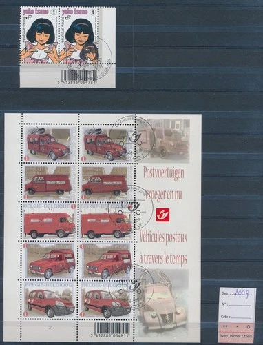 XE62347 Belgium 2009 postal vehicles FDC/souvenir cancels XXL sheet used