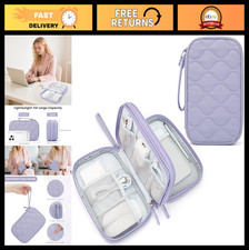 Lightweight Electronics Organizer Travel Case - Double Layer Cable Accessory S