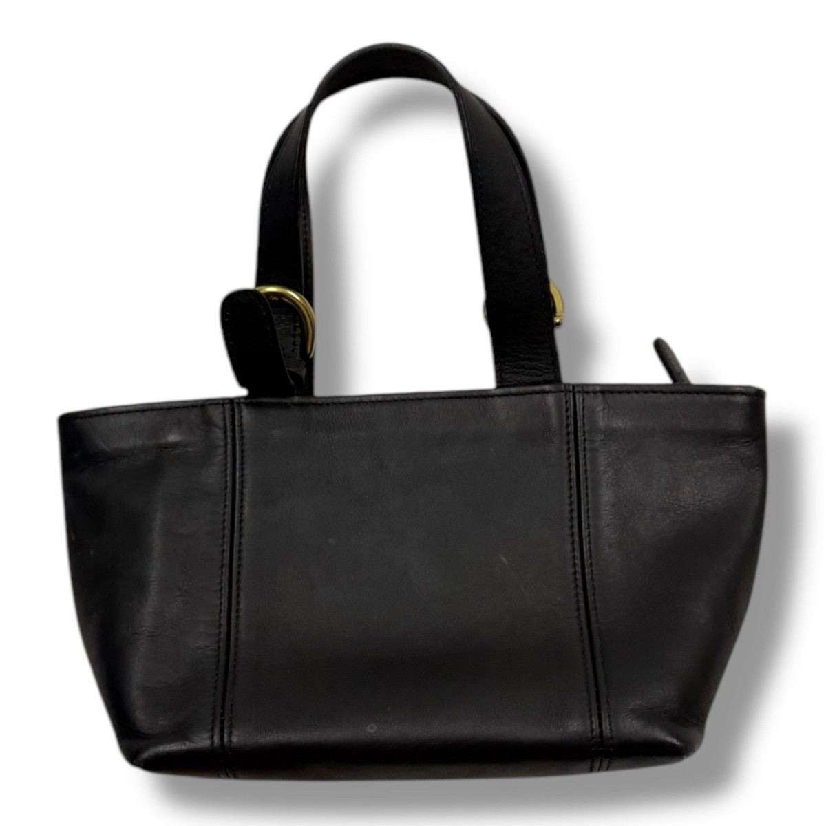 Coach Black Small Mini Waverly Leather Carryall Tote Purse Bag