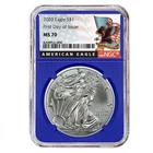2020 $1 American Silver Eagle NGC MS70 FDI Black Label Blue Core