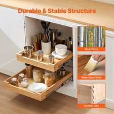 2 Tier Pull Out Cabinet Organizer 20W x 21D Cabinet Drawer Soft Close