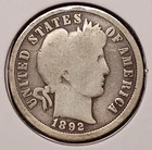 1892-O BARBER DIME -- basic Good (G) -- lt scuff obv