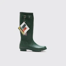 HUNTER Original Tall Rain Boot Size 12 US Men Green Iconic British New Old Stock