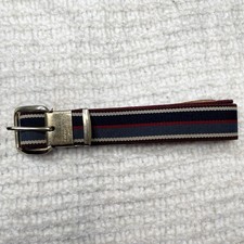 Farah USA Rare VTG Womens Woven Belt Striped Canvas Academia Indie Vanguard