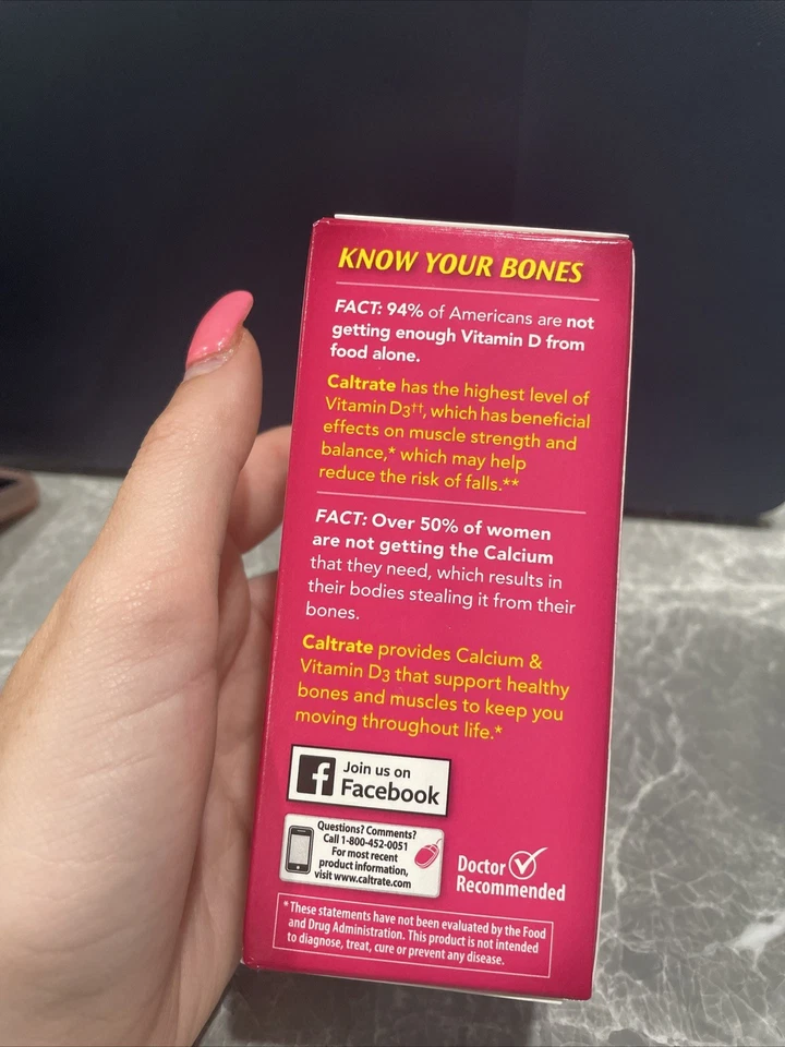 Caltrate骨骼和肌肉50年以上60片600毫克钙含500iu维生素D3 — 第 4/4 张图片