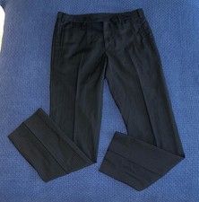 PRADA Pura Lana Vergine Virgin Wool Handmade Italy Pin Stripe Custom Trousers