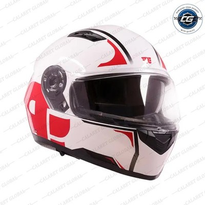 Lwing Ff Rewing Integralhelm mit Sonnenblende für Royal Enfield Rider - Weiß