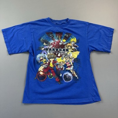 Vintage Bakugan Battle Brawlers Shirt Boys Large Blue Anime Graphic Sega Toys