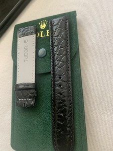 20mm Tudor Black Leather Strap  Pre-owned
