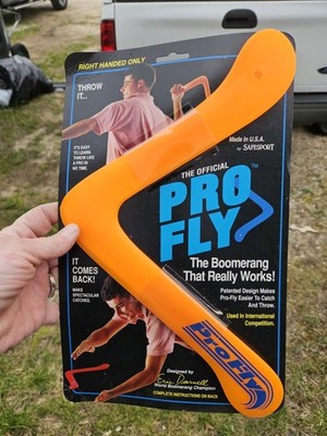  Vintage Safesport Pro-Fly Boomerang NOS Eric Darnell Design Right-Handed Orange