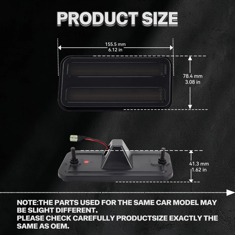 Lente de humo delantera trasera ámbar rojo LED luces de señalización laterales para Pontiac Firebird 70-81 Foto 2 de 4