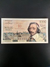 billet 1000 francs Richelieu surchargé 10NF 