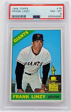 1966 Topps #78 Frank Linzy All-Star Rookie Card - PSA 8 NM-MT, Giants. rookie card picture