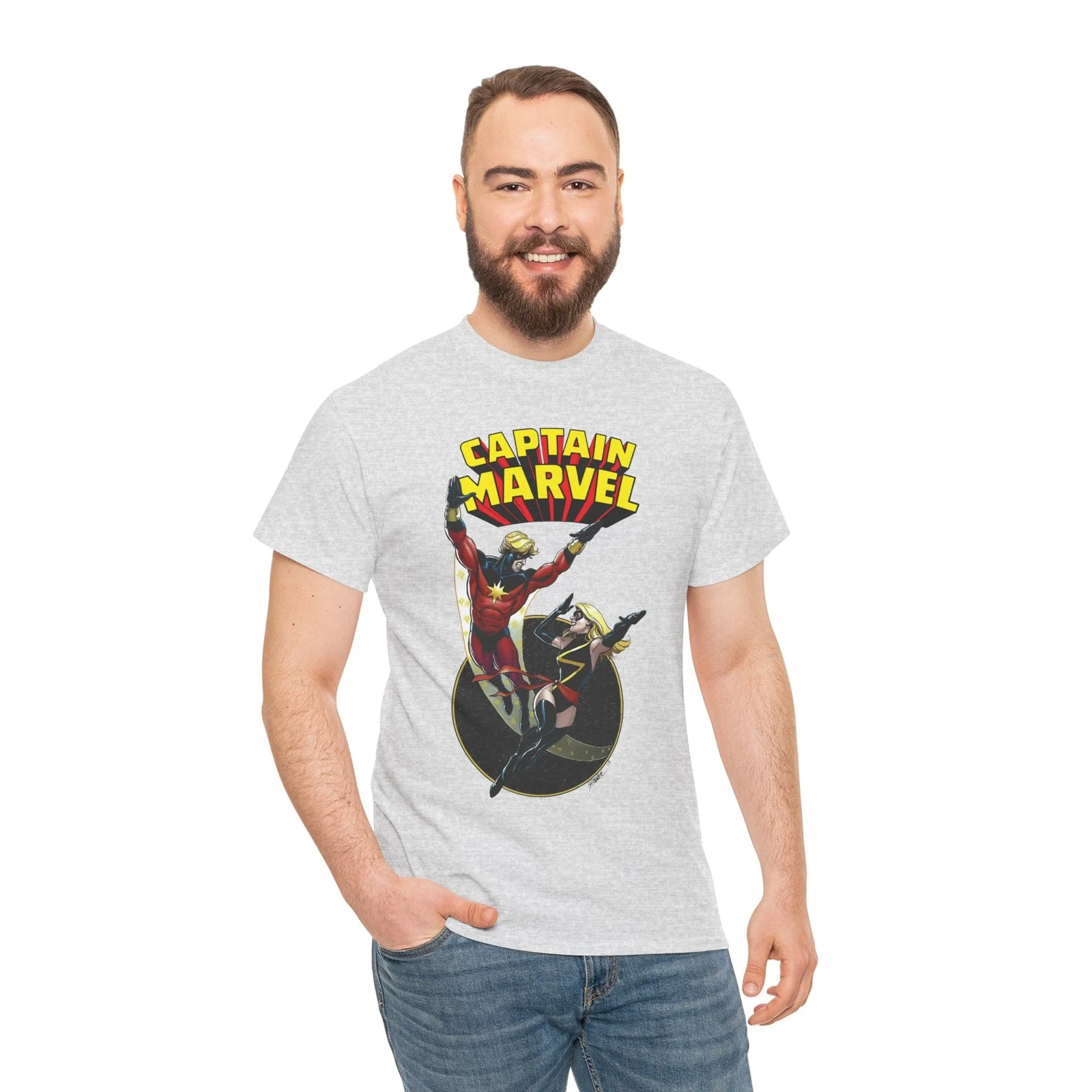 Captain Marvel T-Shirt - George Perez Art - Mar-Vell, Carol Danvers