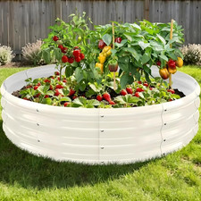 5FT Heavy Duty Galvanized Metal Raised Garden Bed for Vegetables