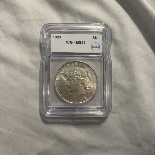 1923 Ms 63 Icg Silver peace Dollar
