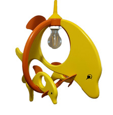 Kinderzimmer Deckenlampe Delphin-Kinderlampe Deckenleuchte aus Holz Delfinlampe