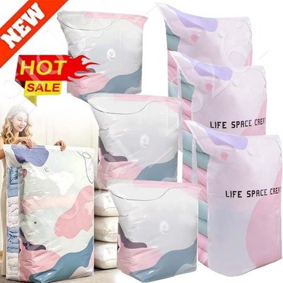 No-Pump Vacuum Storage Bags Large Cube Space Saver Compression Bags1/2/3Pcs