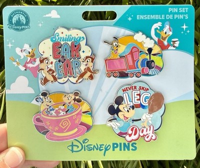 Mickey Mouse and Friends ''Best Day Ever'' Pin Set Disney Parks 4 Pin Set