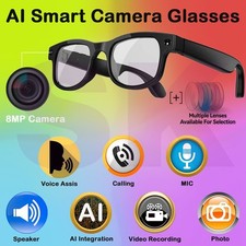 AI smart glasses with built-in camera support stabilized 1080P video and Bluetoo