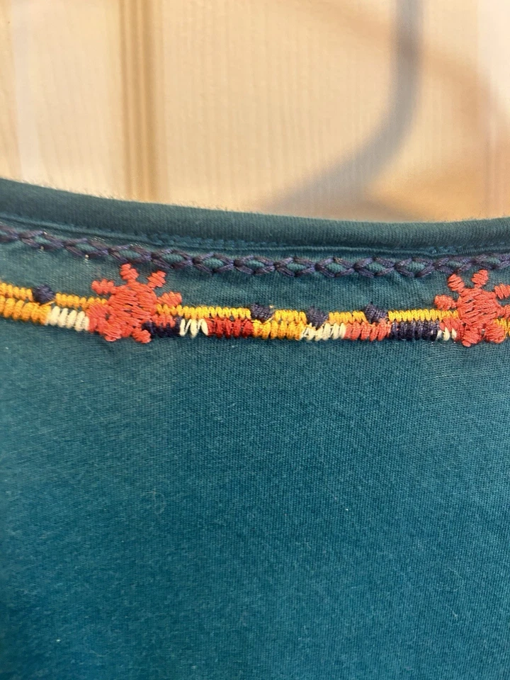 Beautiful Johnny Was Green Embroidered Tunic XXL - Image 4 of 4