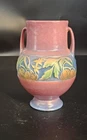 BEAUTIFUL! - Roseville Art Pottery Pink Baneda Flower Vase #589-6, Trophy Style