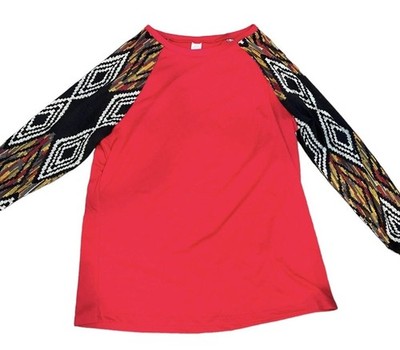 Sunshine and Rodeos Women's 2xl Red Aztec Southwestern Long Sleeve Shirt Western