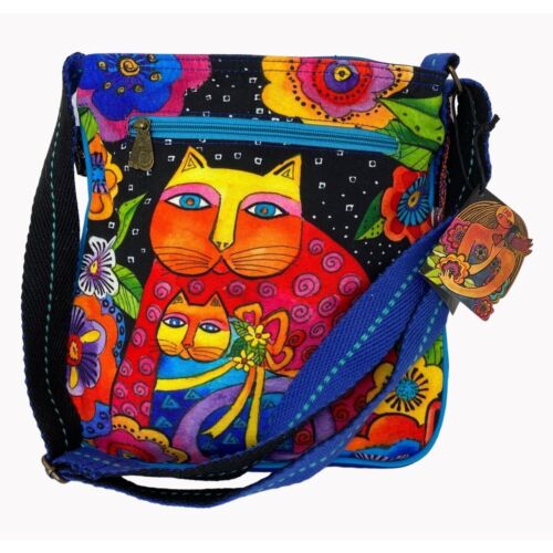 Bolso Bandolera Laurel Burch Lona “Madre Hija en Flores” Obra de Arte - Imagen 2 de 14