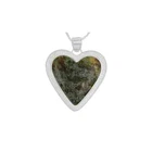 Silver Tone  Connemara Marble Heart Shaped Pendant - Irish Made Marble Pendant