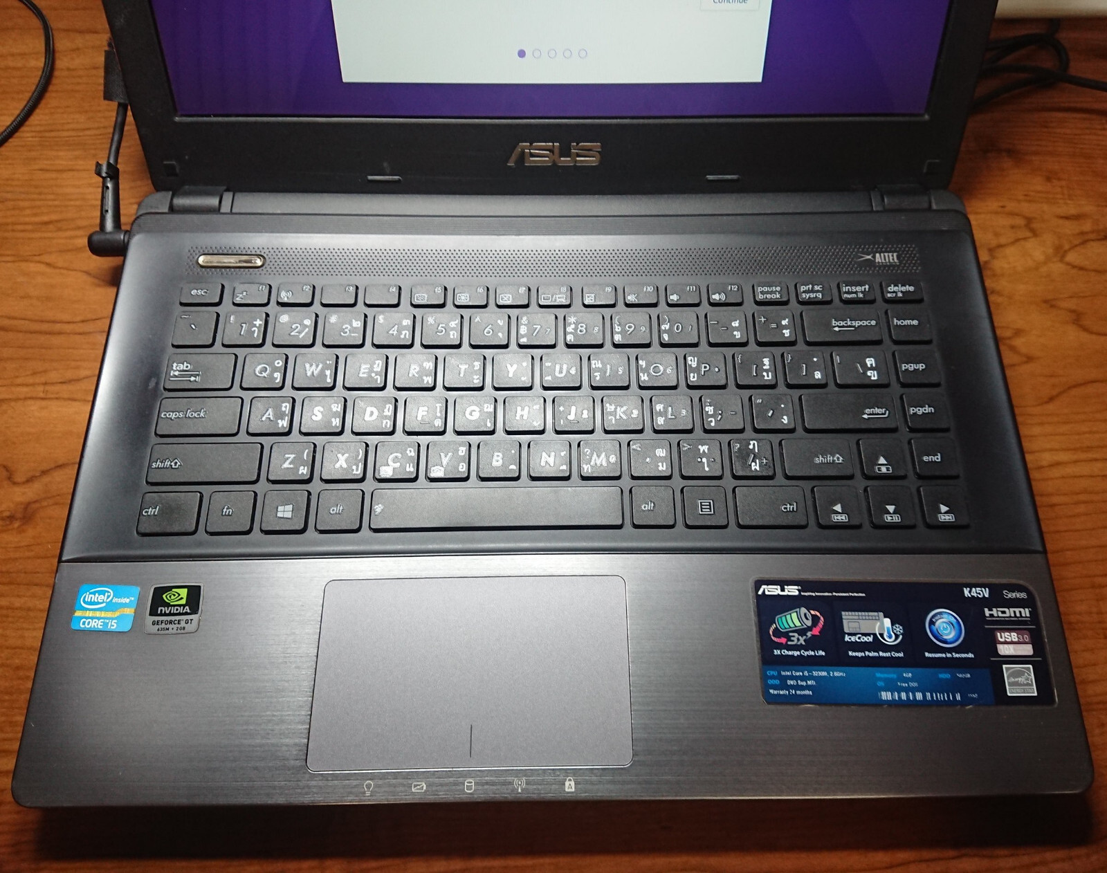 Asus K45VJ 14" Laptop 2.6GHz Intel i5-3230M, 4GB RAM, NVIDIA GT 635M, 500GB HDD - Picture 3 of 12