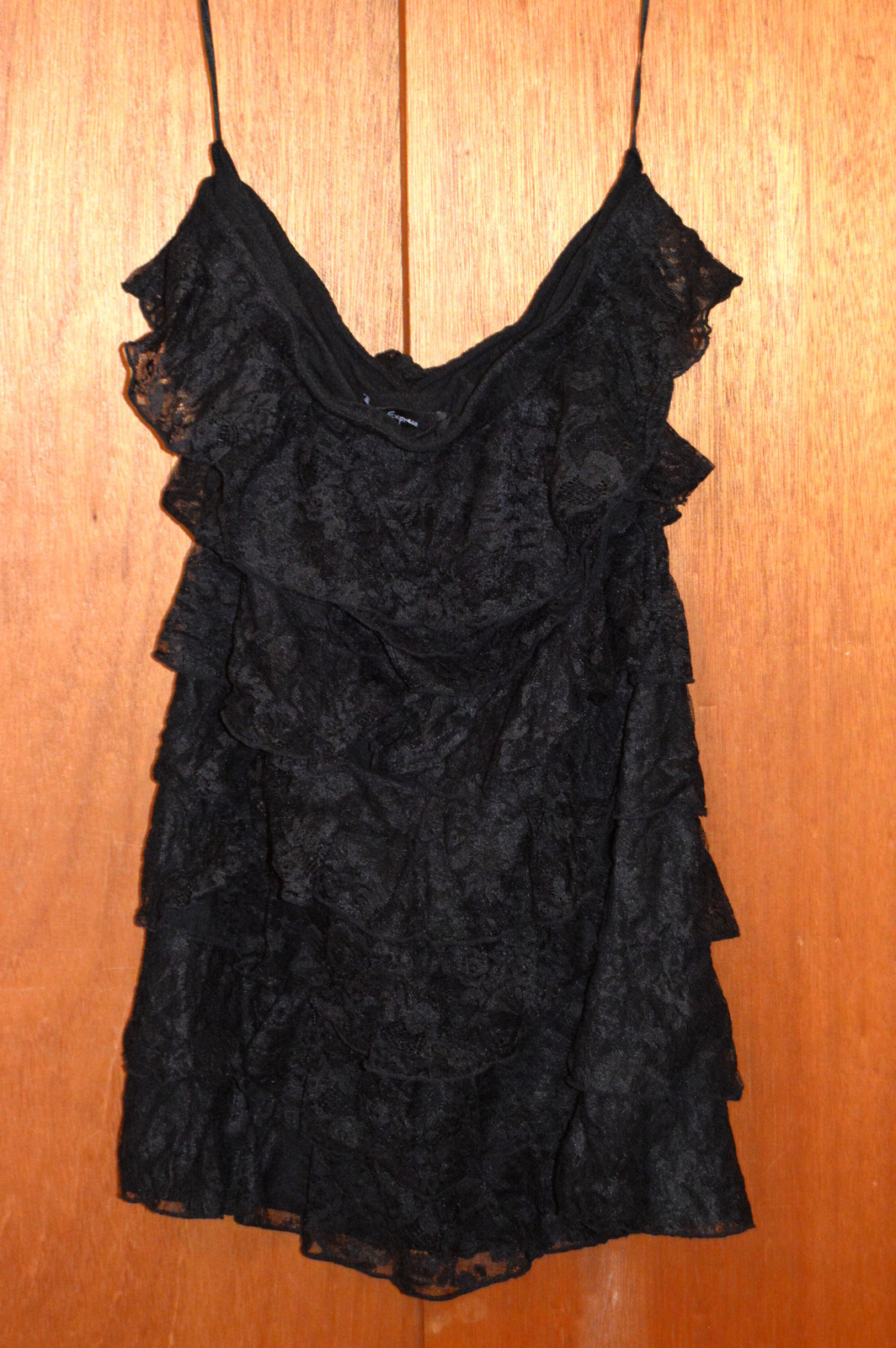 EXPRESS WOMEN'S SKIRT Black LARGE lacy tiered lady's clothing clothes