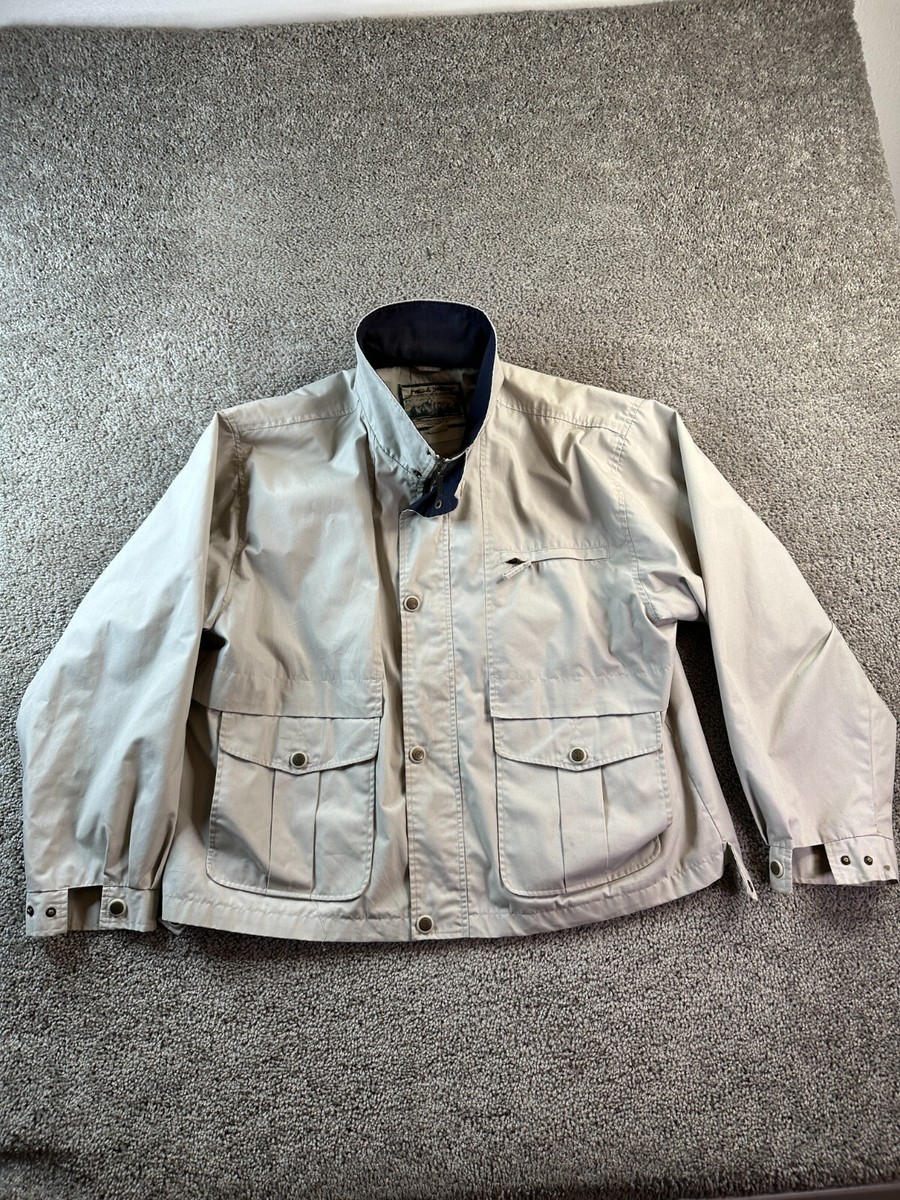 VINTAGE 90s Field And Stream Jacket Mens XL Beige Full Zip