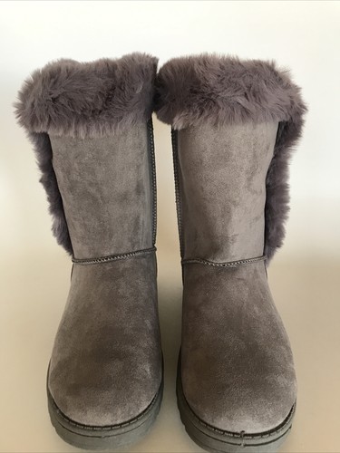 New SO Abigail Women's Size 8 Faux Shearling Fur Winter Boots - Grey  - Bild 2 von 7