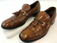 Florsheim Imperial Brown Leather VTG Slip On Tassel Horsebit Loafer Shoes 11 B
