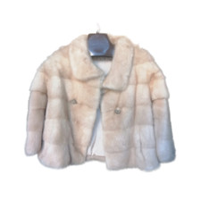 Pelliccia Visone colori chiari con bottoni gioiello Marta Fazzini Firenze