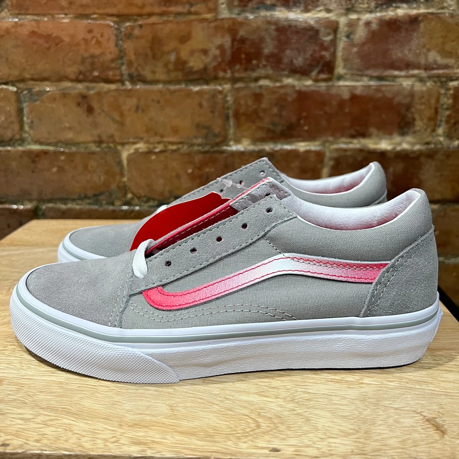NUOVO con scatola! Sneakers basse Vans Oldol Skoolo rosa grigio ro stringa ragazz t