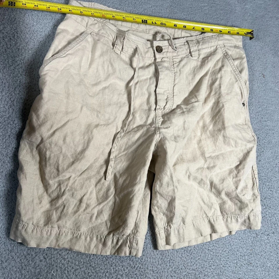 Murano By Baird Mnutt Men's Beige Light Wash Flat Front Chino Shorts Size 38 - Image 4 of 4