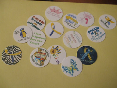 Pre Cut One Inch DOWN SYNDROME CUTE SAYINGS! Free Shipping in US