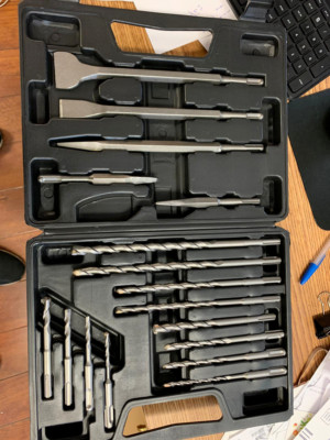 Rotary Hammer SDS Plus Drill Bits & Chisels Set- 17Pcs Concrete Masonry SDS Plus