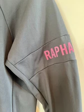USED CARBON GRAY RAPHA PRO TEAM CYCLING  LONG SLEEVE TRAINING JERSEY LARGE 19.5"