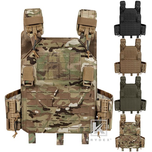 Chaleco Portador de Placa Táctica KRYDEX Panel MOLLE Liberación Rápida Hombro Faja - Imagen 1 de 16
