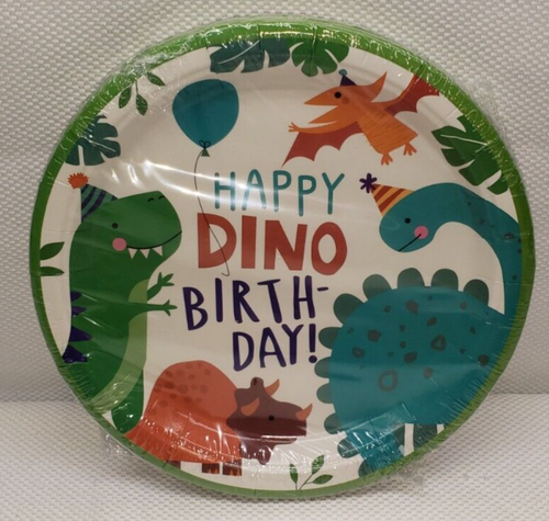 Happy Dinosaur Birthday Party Supplies Plates Napkins Cups Tablecloth Banner Kit - Picture 3 of 11
