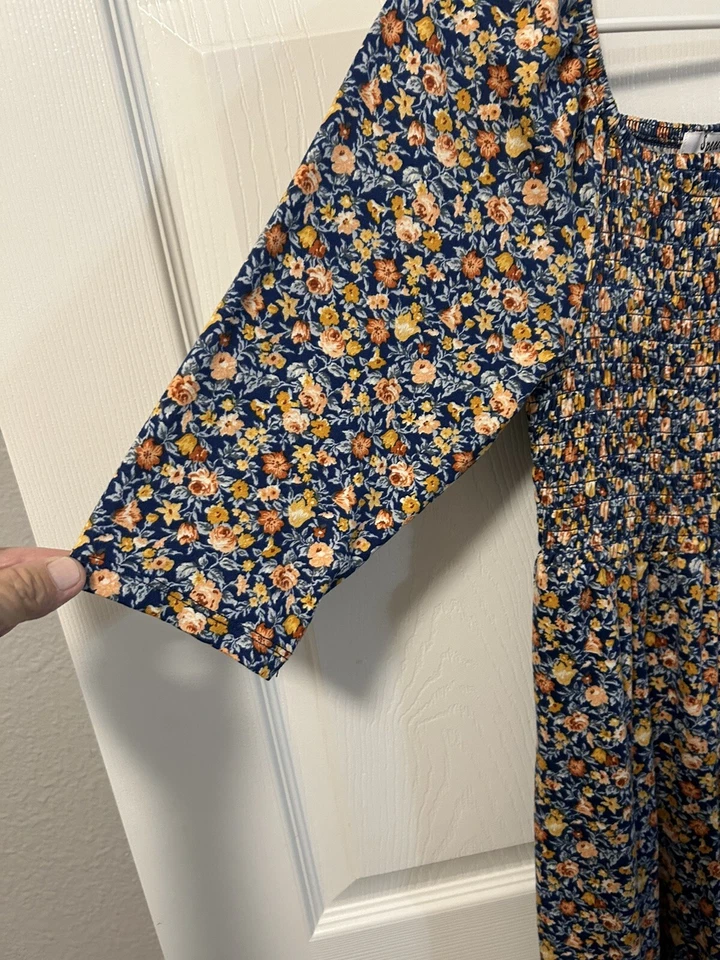 Mameluco floral azul marino Speechless para niñas talla pequeña Foto 2 de 4