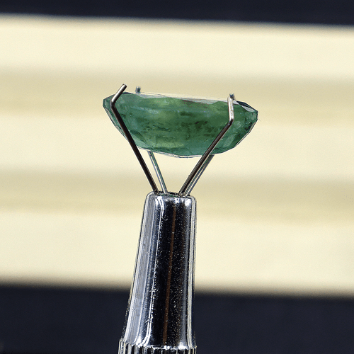 Smeraldo Zambia Naturale Certificato 7,89 Cts Non Trattato Ovale Taglio Sfaccettato Gemma - Foto 7 di 12
